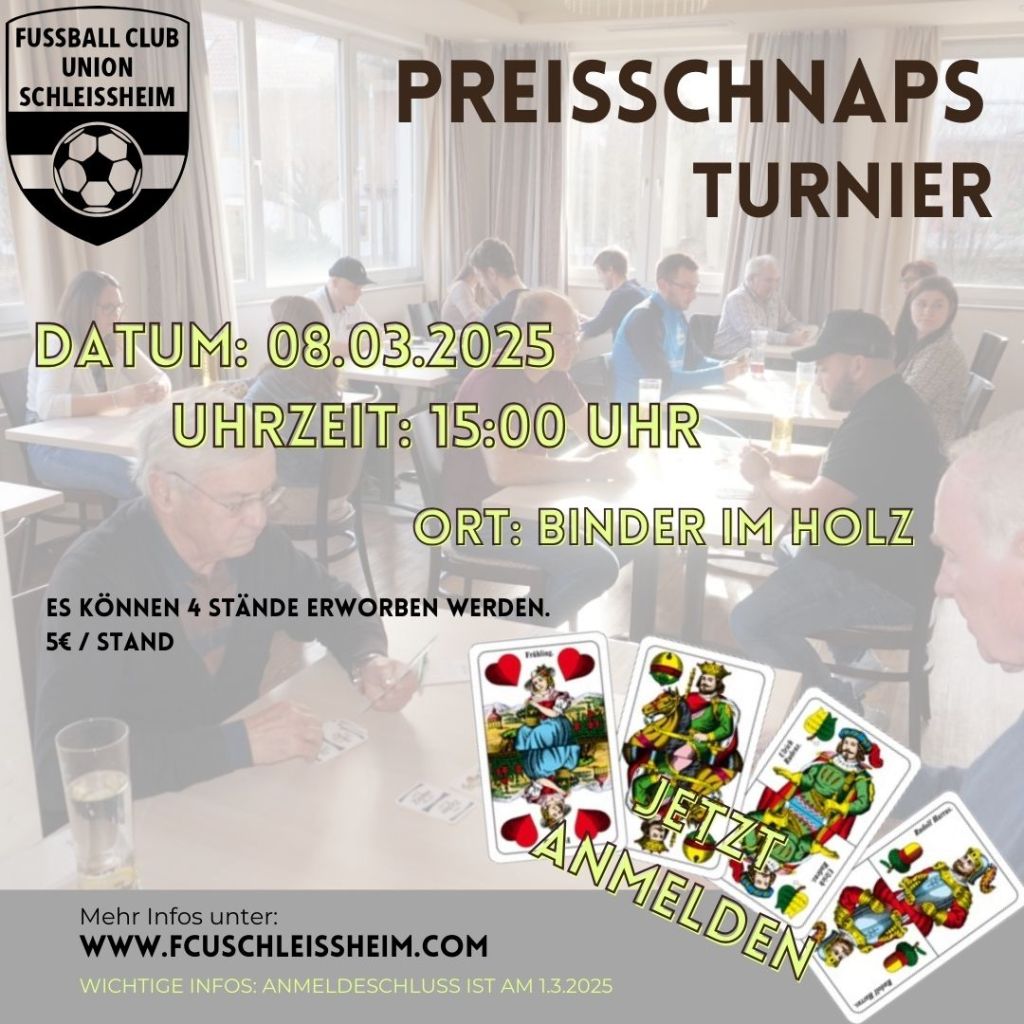 Schnapsturnier am 8. März&nbsp;2025