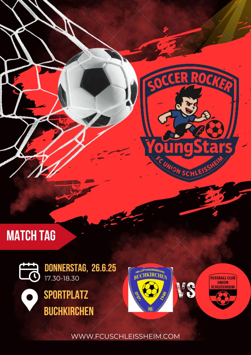 Ankündigung „Schleißheimer YoungStars zu Gast in Buchkirchen“
